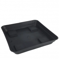Plato cuadrado negro , para maceta cuadrada con boca de