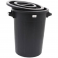 Dep&oacute;sito Redondo NEGRO CON TAPA 120L 