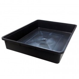 Bandeja inyectada rigida negra con asas, sin agujeros 57x42x9cm