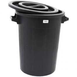 Dep&oacute;sito Redondo NEGRO CON TAPA 75L 